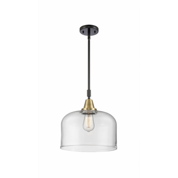 447-1S-BAB-G72-L Innovations Lighting Bell - 1 Light Stem Hung Mini Pendant In Industrial Style-14.13 Inches Tall and 12 Inches Wide-Black Antique