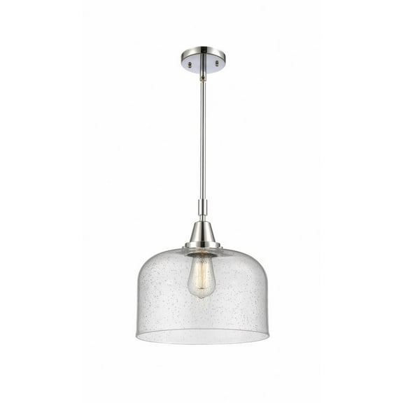 447-1S-PC-G74-L-Innovations Lighting-Bell - 1 Light Stem Hung Mini Pendant In Industrial Style-14.13 Inches Tall and 12 Inches Wide-Polished Chrome
