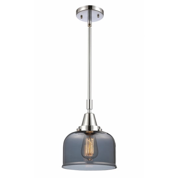 447-1S-PC-G73-Innovations Lighting-Bell - 1 Light Stem Hung Mini Pendant In Industrial Style-11.13 Inches Tall and 8 Inches Wide-Polished Chrome