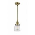 thumbnail image 1 of 447-1S-AB-G52 Innovations Lighting Bell - 1 Light Stem Hung Mini Pendant In Industrial Style-11.13 Inches Tall and 5 Inches Wide-Antique Brass, 1 of 1