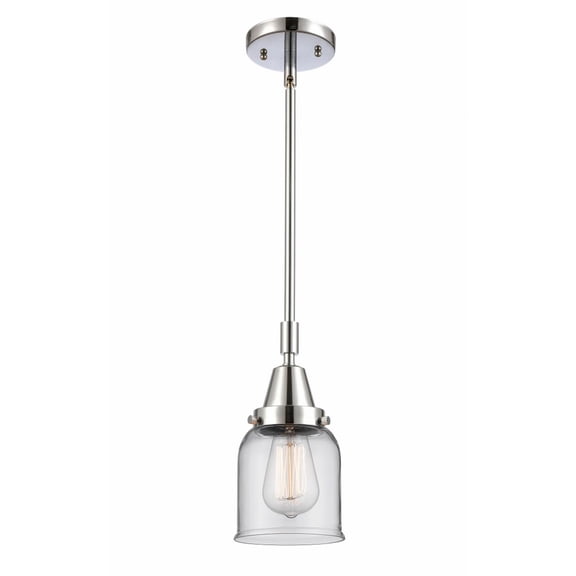 447-1S-PC-G52 Innovations Lighting Bell - 1 Light Stem Hung Mini Pendant In Industrial Style-11.13 Inches Tall and 5 Inches Wide-Polished Chrome