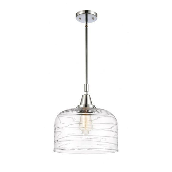 447-1S-PC-G713-L-Innovations Lighting-Bell - 1 Light Stem Hung Mini Pendant In Industrial Style-14.13 Inches Tall and 12 Inches Wide-Polished Chrome