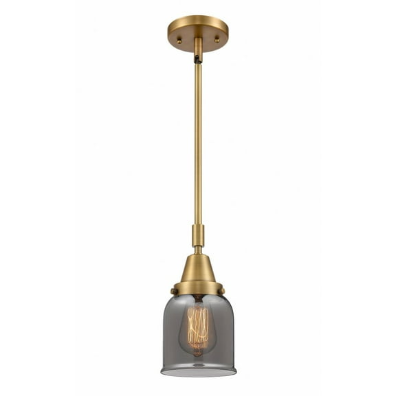 447-1S-BB-G53 Innovations Lighting Bell - 1 Light Stem Hung Mini Pendant In Industrial Style-11.13 Inches Tall and 5 Inches Wide-Brushed Brass