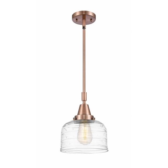 447-1S-AC-G713 Innovations Lighting Bell - 1 Light Stem Hung Mini Pendant In Industrial Style-11.13 Inches Tall and 8 Inches Wide-Antique Copper