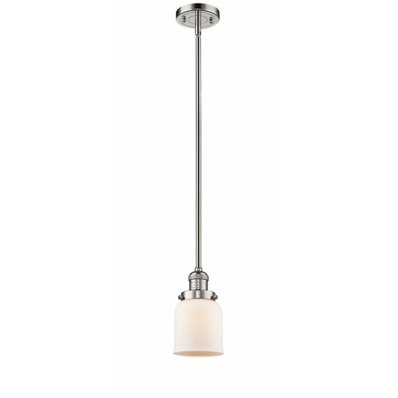 201S-PN-G51 Innovations Lighting Bell - 1 Light Stem Hung Mini Pendant In Industrial Style-10 Inches Tall and 5 Inches Wide-Polished Nickel