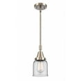 thumbnail image 1 of 447-1S-SN-G52 Innovations Lighting Bell - 1 Light Stem Hung Mini Pendant In Industrial Style-11.13 Inches Tall and 5 Inches Wide-Brushed Satin Nickel, 1 of 1