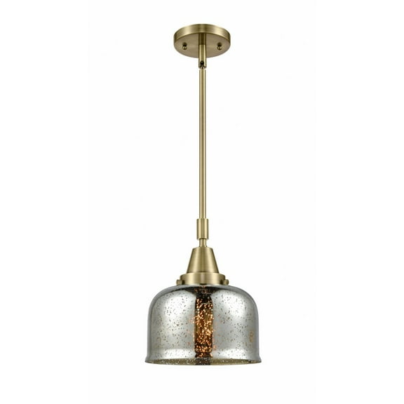 447-1S-AB-G78 Innovations Lighting Bell - 1 Light Stem Hung Mini Pendant In Industrial Style-11.13 Inches Tall and 8 Inches Wide-Antique Brass