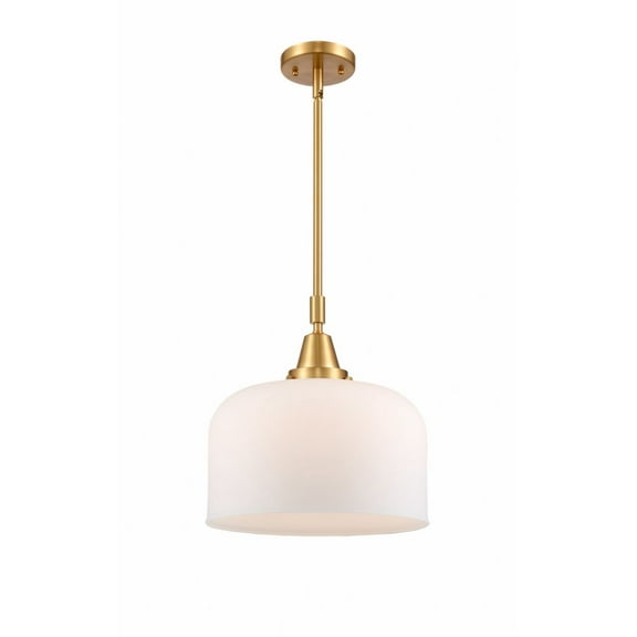 447-1S-SG-G71-L Innovations Lighting Bell - 1 Light Stem Hung Mini Pendant In Industrial Style-14.13 Inches Tall and 12 Inches Wide-Satin Gold