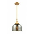 thumbnail image 1 of 447-1S-SG-G78 Innovations Lighting Bell - 1 Light Stem Hung Mini Pendant In Industrial Style-11.13 Inches Tall and 8 Inches Wide-Satin Gold, 1 of 1