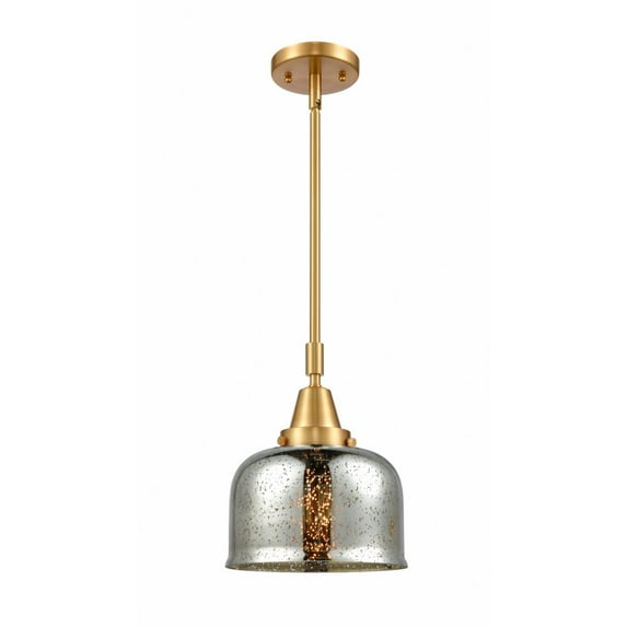 447-1S-SG-G78 Innovations Lighting Bell - 1 Light Stem Hung Mini Pendant In Industrial Style-11.13 Inches Tall and 8 Inches Wide-Satin Gold