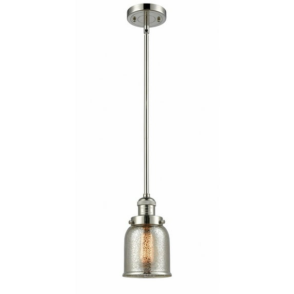201S-PN-G58 Innovations Lighting Bell - 1 Light Stem Hung Mini Pendant In Industrial Style-10 Inches Tall and 5 Inches Wide-Polished Nickel