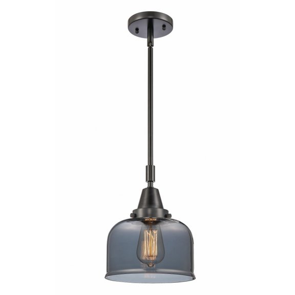 447-1S-BK-G73 Innovations Lighting Bell - 1 Light Stem Hung Mini Pendant In Industrial Style-11.13 Inches Tall and 8 Inches Wide-Matte Black