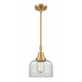 thumbnail image 1 of 447-1S-SG-G72 Innovations Lighting Bell - 1 Light Stem Hung Mini Pendant In Industrial Style-11.13 Inches Tall and 8 Inches Wide-Satin Gold, 1 of 1