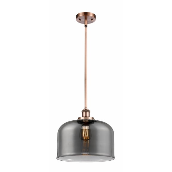 916-1S-AC-G73-L-Innovations Lighting-Bell - 1 Light Stem Hung Mini Pendant In Industrial Style-10 Inches Tall and 12 Inches Wide-Antique Copper