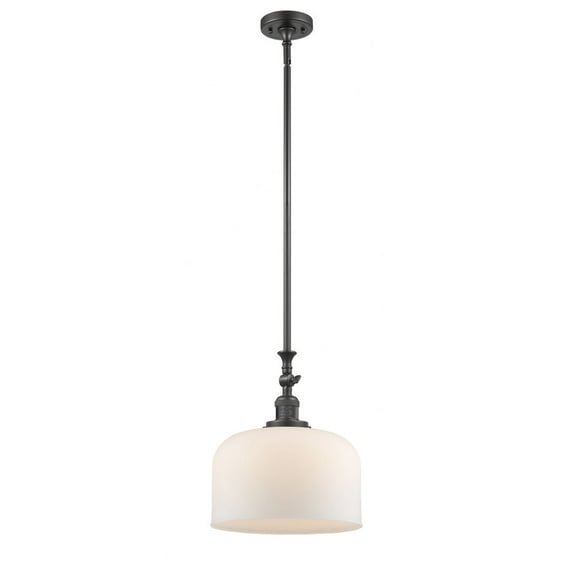 206-OB-G71-L Innovations Lighting Bell - 1 Light Stem Hung Mini Pendant In Industrial Style-15 Inches Tall and 12 Inches Wide-Oil Rubbed Bronze