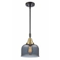 thumbnail image 1 of 447-1S-BAB-G73 Innovations Lighting Bell - 1 Light Stem Hung Mini Pendant In Industrial Style-11.13 Inches Tall and 8 Inches Wide-Black Antique Brass, 1 of 1