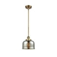 thumbnail image 1 of 916-1S-BB-G78 Innovations Lighting Bell - 1 Light Stem Hung Mini Pendant In Industrial Style-10 Inches Tall and 8 Inches Wide-Brushed Brass, 1 of 1