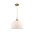thumbnail image 1 of 447-1S-AB-G71-L Innovations Lighting Bell - 1 Light Stem Hung Mini Pendant In Industrial Style-14.13 Inches Tall and 12 Inches Wide-Antique Brass, 1 of 1