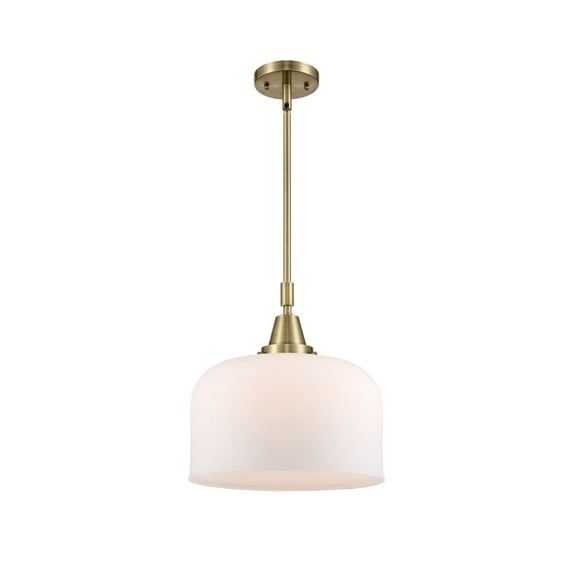 447-1S-AB-G71-L Innovations Lighting Bell - 1 Light Stem Hung Mini Pendant In Industrial Style-14.13 Inches Tall and 12 Inches Wide-Antique Brass