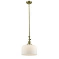 thumbnail image 1 of 206-AB-G71-L Innovations Lighting Bell - 1 Light Stem Hung Mini Pendant In Industrial Style-15 Inches Tall and 12 Inches Wide-Antique Brass, 1 of 5