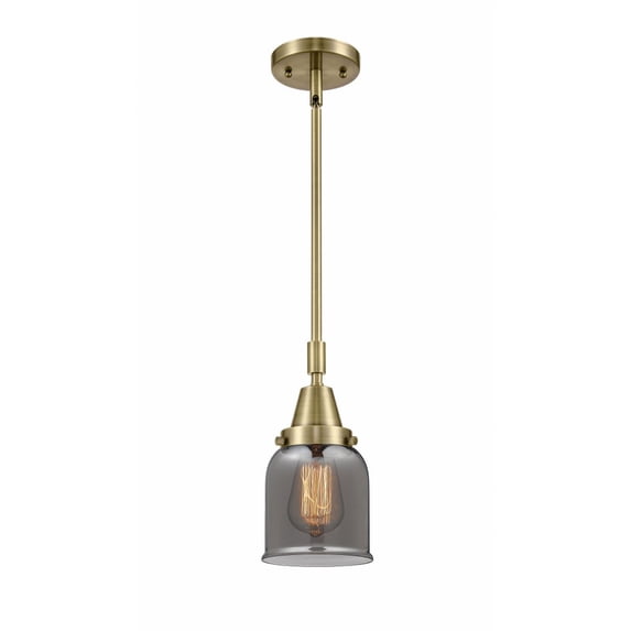 447-1S-AB-G53 Innovations Lighting Bell - 1 Light Stem Hung Mini Pendant In Industrial Style-11.13 Inches Tall and 5 Inches Wide-Antique Brass