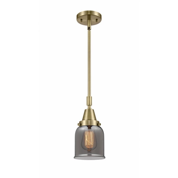 447-1S-AB-G53 Innovations Lighting Bell - 1 Light Stem Hung Mini Pendant In Industrial Style-11.13 Inches Tall and 5 Inches Wide-Antique Brass