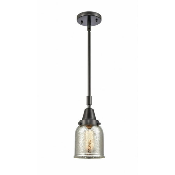 447-1S-BK-G58 Innovations Lighting Bell - 1 Light Stem Hung Mini Pendant In Industrial Style-11.13 Inches Tall and 5 Inches Wide-Matte Black