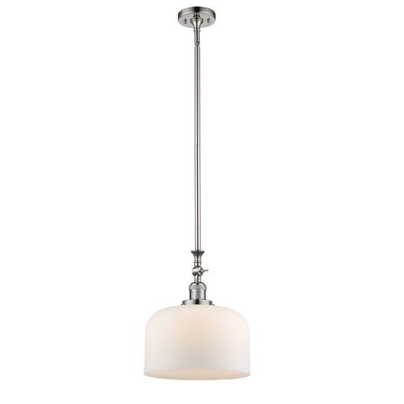 206-PN-G71-L Innovations Lighting Bell - 1 Light Stem Hung Mini Pendant In Industrial Style-15 Inches Tall and 12 Inches Wide-Polished Nickel