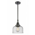 thumbnail image 1 of 447-1S-BK-G74 Innovations Lighting Bell - 1 Light Stem Hung Mini Pendant In Industrial Style-11.13 Inches Tall and 8 Inches Wide-Matte Black, 1 of 1