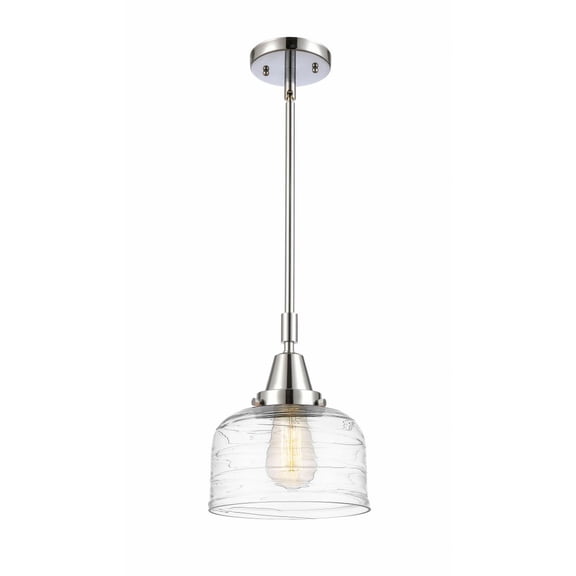 447-1S-PC-G713 Innovations Lighting Bell - 1 Light Stem Hung Mini Pendant In Industrial Style-11.13 Inches Tall and 8 Inches Wide-Polished Chrome