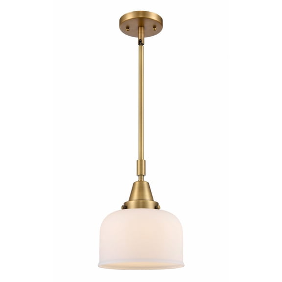 447-1S-BB-G71 Innovations Lighting Bell - 1 Light Stem Hung Mini Pendant In Industrial Style-11.13 Inches Tall and 8 Inches Wide-Brushed Brass