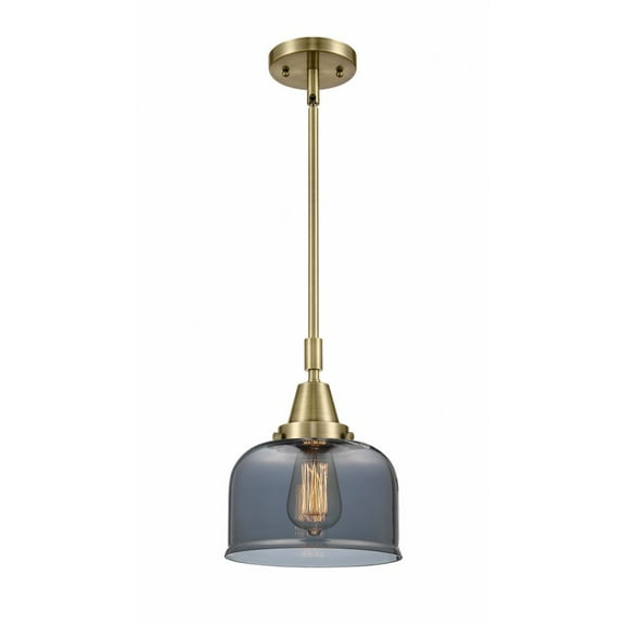 447-1S-AB-G73 Innovations Lighting Bell - 1 Light Stem Hung Mini Pendant In Industrial Style-11.13 Inches Tall and 8 Inches Wide-Antique Brass