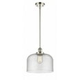 thumbnail image 1 of 916-1S-PN-G74-L Innovations Lighting Bell - 1 Light Stem Hung Mini Pendant In Industrial Style-10 Inches Tall and 12 Inches Wide-Polished Nickel, 1 of 1