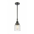 thumbnail image 1 of 447-1S-BK-G513 Innovations Lighting Bell - 1 Light Stem Hung Mini Pendant In Industrial Style-11.13 Inches Tall and 5 Inches Wide-Matte Black, 1 of 1