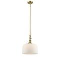 thumbnail image 1 of 206-BB-G71-L Innovations Lighting Bell - 1 Light Stem Hung Mini Pendant In Industrial Style-15 Inches Tall and 12 Inches Wide-Brushed Brass, 1 of 5