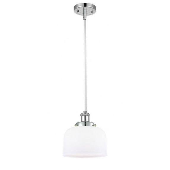 916-1S-PC-G71 Innovations Lighting Bell - 1 Light Stem Hung Mini Pendant In Industrial Style-10 Inches Tall and 8 Inches Wide-Polished Chrome