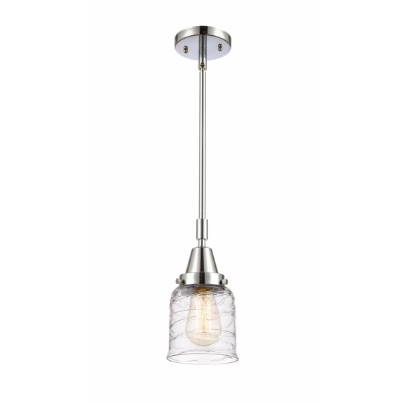 447-1S-PC-G513 Innovations Lighting Bell - 1 Light Stem Hung Mini Pendant In Industrial Style-11.13 Inches Tall and 5 Inches Wide-Polished Chrome
