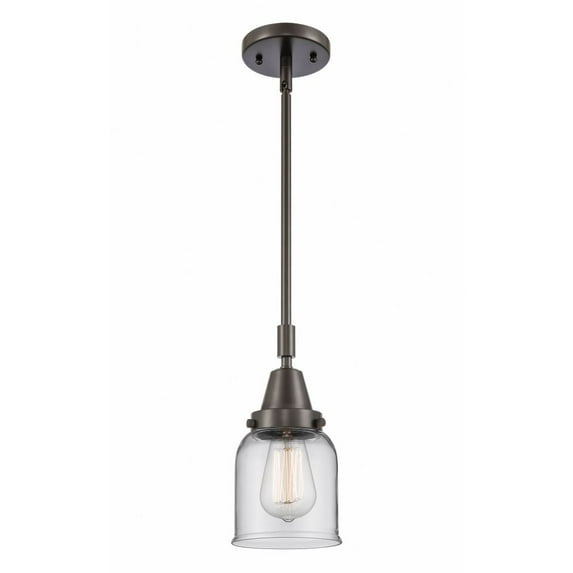 447-1S-OB-G52 Innovations Lighting Bell - 1 Light Stem Hung Mini Pendant In Industrial Style-11.13 Inches Tall and 5 Inches Wide-Oil Rubbed Bronze