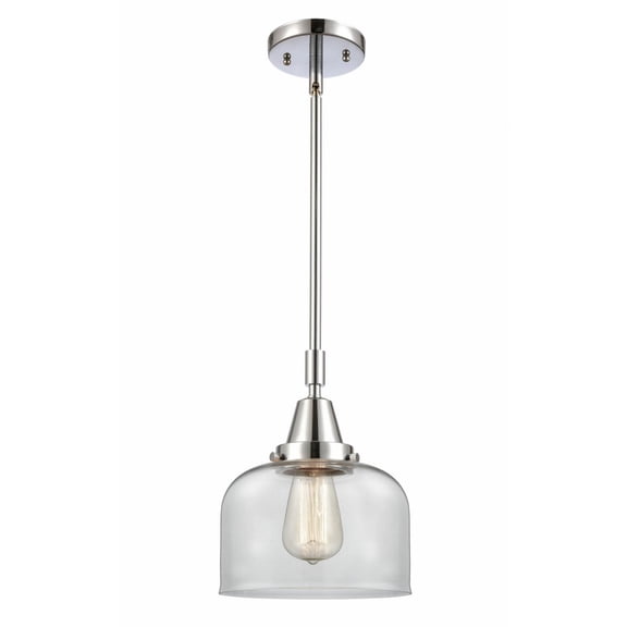 447-1S-PC-G72 Innovations Lighting Bell - 1 Light Stem Hung Mini Pendant In Industrial Style-11.13 Inches Tall and 8 Inches Wide-Polished Chrome