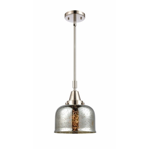 447-1S-PN-G78 Innovations Lighting Bell - 1 Light Stem Hung Mini Pendant In Industrial Style-11.13 Inches Tall and 8 Inches Wide-Polished Nickel
