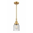 thumbnail image 1 of 447-1S-SG-G54 Innovations Lighting Bell - 1 Light Stem Hung Mini Pendant In Industrial Style-11.13 Inches Tall and 5 Inches Wide-Satin Gold, 1 of 1