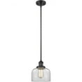 thumbnail image 1 of Innovations Lighting  Franklin Restoration Bell - 1 Light 8" Stem Hung Mini Pendant Clear/Matte Black, 1 of 3