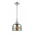 thumbnail image 1 of 447-1S-PC-G78 Innovations Lighting Bell - 1 Light Stem Hung Mini Pendant In Industrial Style-11.13 Inches Tall and 8 Inches Wide-Polished Chrome, 1 of 1