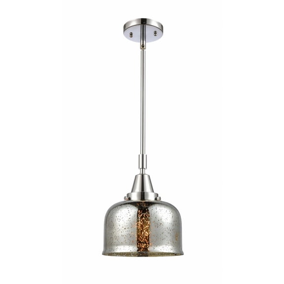 447-1S-PC-G78 Innovations Lighting Bell - 1 Light Stem Hung Mini Pendant In Industrial Style-11.13 Inches Tall and 8 Inches Wide-Polished Chrome