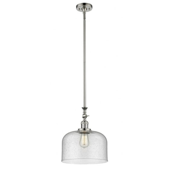 206-PN-G74-L Innovations Lighting Bell - 1 Light Stem Hung Mini Pendant In Industrial Style-15 Inches Tall and 12 Inches Wide-Polished Nickel