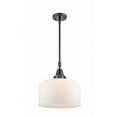 thumbnail image 1 of 447-1S-BK-G71-L Innovations Lighting Bell - 1 Light Stem Hung Mini Pendant In Industrial Style-14.13 Inches Tall and 12 Inches Wide-Matte Black, 1 of 1