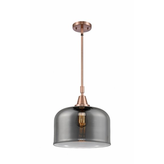 447-1S-AC-G73-L Innovations Lighting Bell - 1 Light Stem Hung Mini Pendant In Industrial Style-14.13 Inches Tall and 12 Inches Wide-Antique Copper
