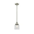 thumbnail image 1 of 916-1S-SN-G52 Innovations Lighting Bell - 1 Light Stem Hung Mini Pendant In Industrial Style-10 Inches Tall and 5 Inches Wide-Brushed Satin Nickel, 1 of 5