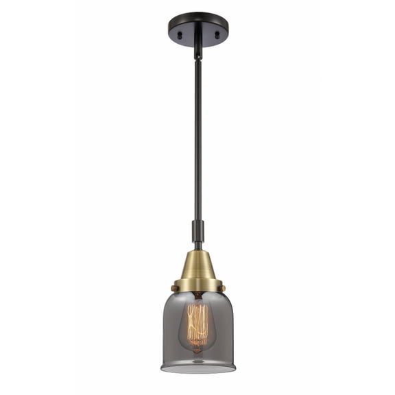 447-1S-BAB-G53 Innovations Lighting Bell - 1 Light Stem Hung Mini Pendant In Industrial Style-11.13 Inches Tall and 5 Inches Wide-Black Antique Brass