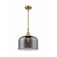 thumbnail image 1 of 447-1S-BB-G73-L Innovations Lighting Bell - 1 Light Stem Hung Mini Pendant In Industrial Style-14.13 Inches Tall and 12 Inches Wide-Brushed Brass, 1 of 1